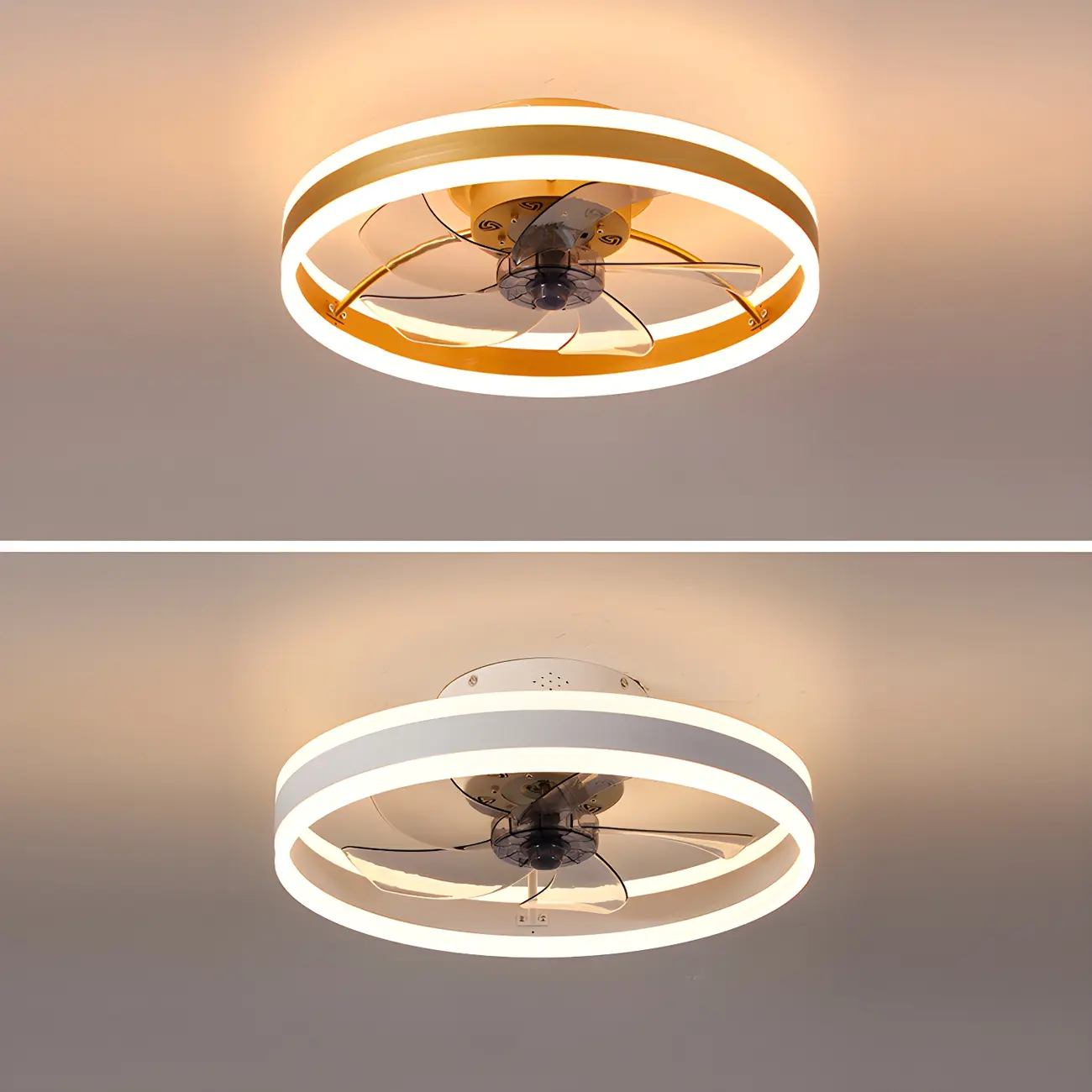 16" Round Flush Mount Ceiling Fan with Light Remote for Bedroom | homeyfad