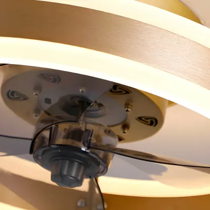 16" Round Flush Mount Ceiling Fan with Light Remote for Bedroom