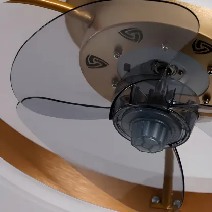 16" Round Flush Mount Ceiling Fan with Light Remote for Bedroom