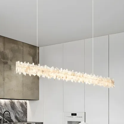 Modern Crystal LED Island Light for Dining Room Area Image - 4