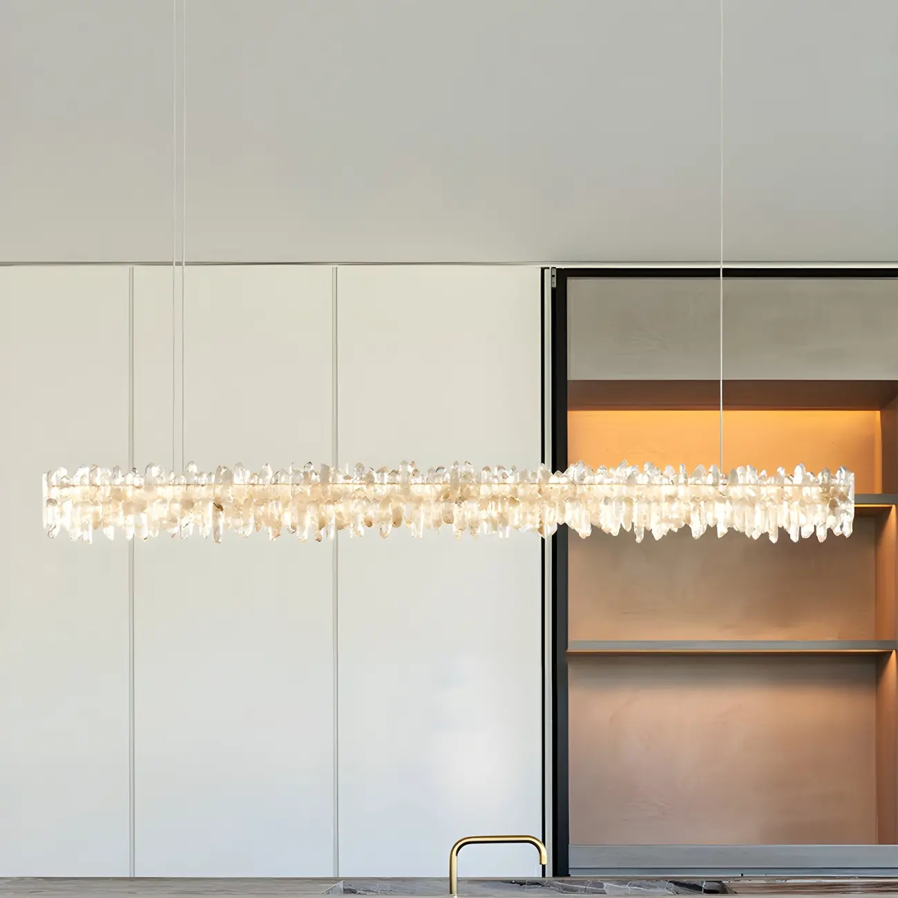 Modern Crystal LED Island Light for Dining Room Area Image - 3 | homeyfad