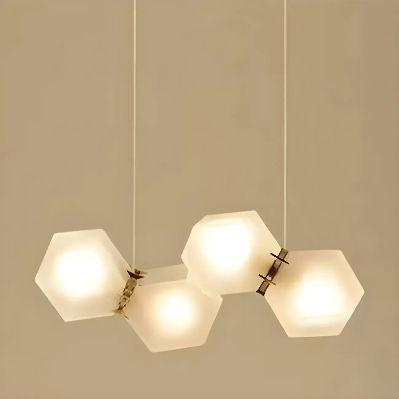 Simple Modern Glass Hexagonal Pendant Light Image - 5