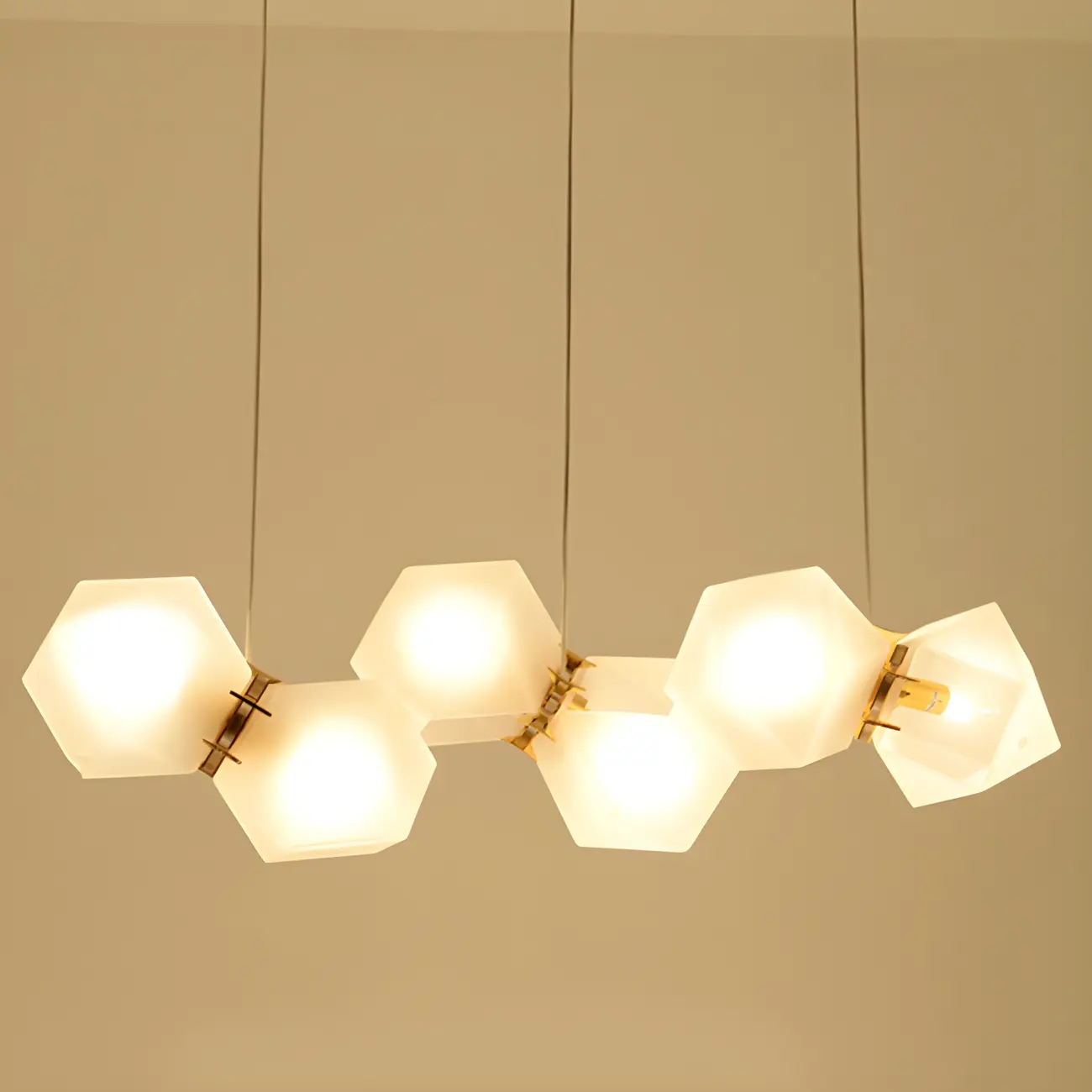 Simple Modern Glass Hexagonal Pendant Light Image - 6 | homeyfad