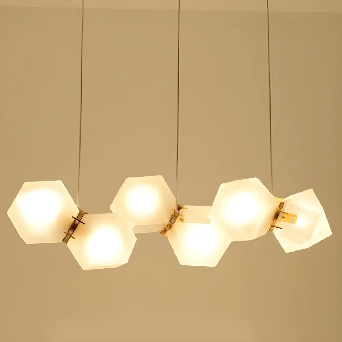 Simple Modern Glass Hexagonal Pendant Light Image - 6