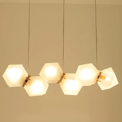 Simple Modern Glass Hexagonal Pendant Light Image - 6