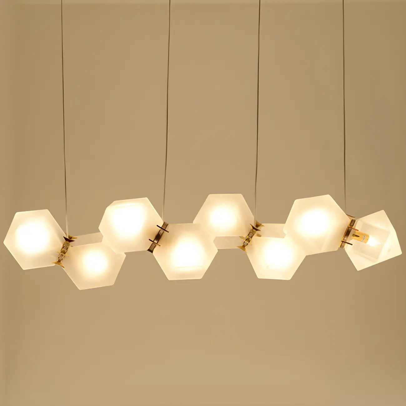 Simple Modern Glass Hexagonal Pendant Light Image - 3 | homeyfad
