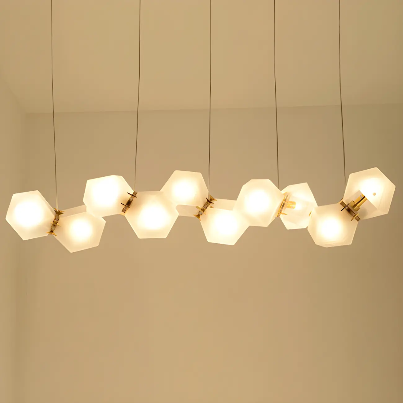 Simple Modern Glass Hexagonal Pendant Light Image - 8 | homeyfad