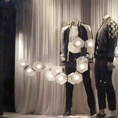 Simple Modern Glass Hexagonal Pendant Light Image - 9