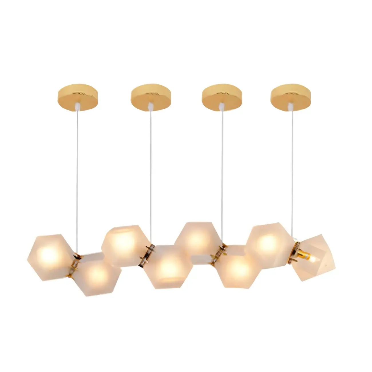 Simple Modern Glass Hexagonal Pendant Light Image - 10
