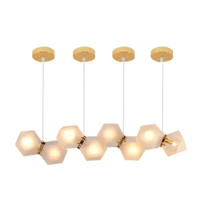 Simple Modern Glass Hexagonal Pendant Light Image - 10
