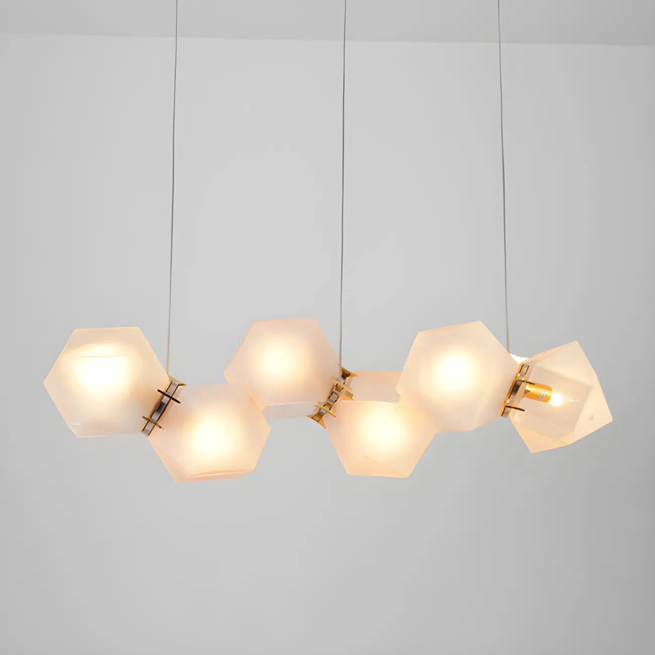 Simple Modern Glass Hexagonal Pendant Light Image - 11 | homeyfad