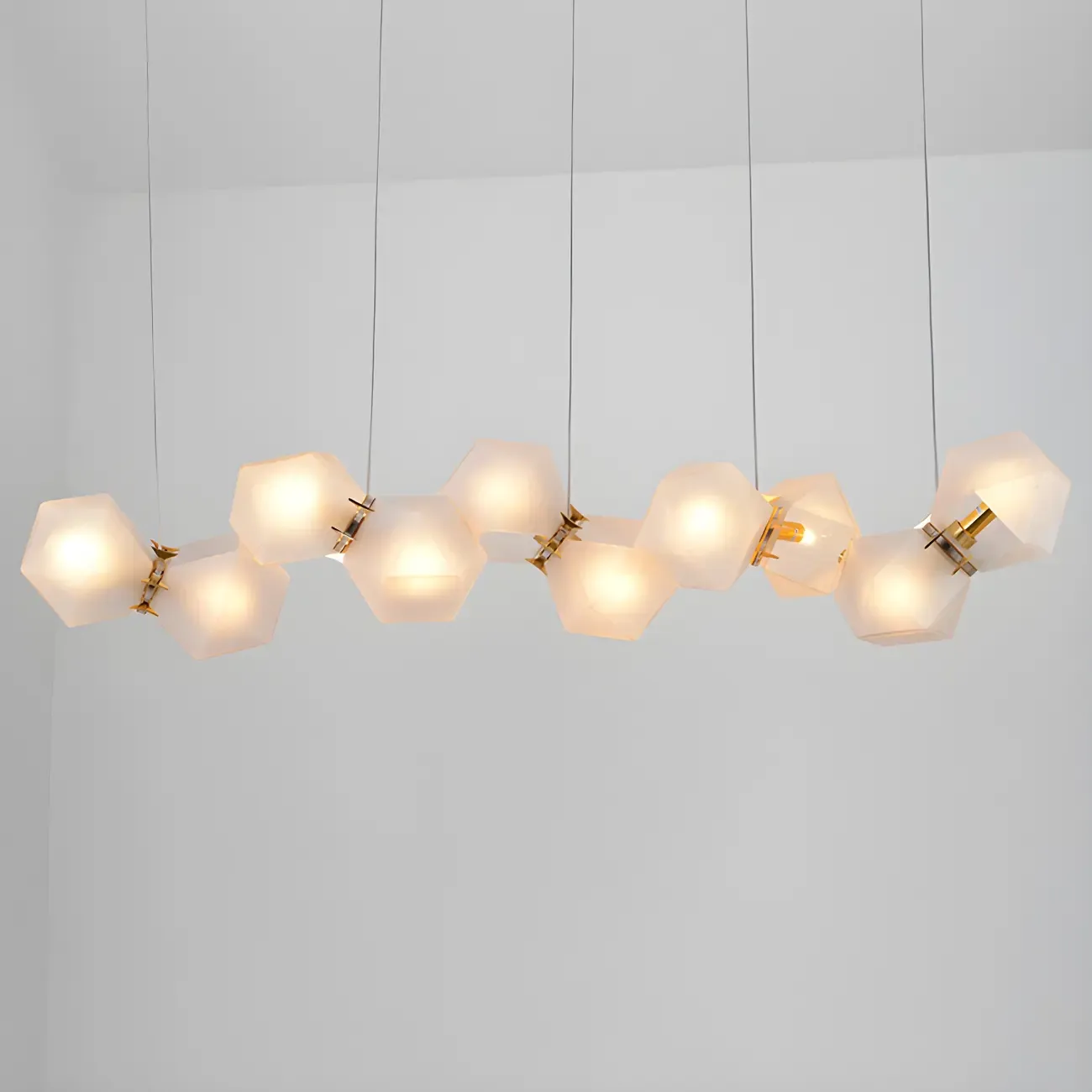 Simple Modern Glass Hexagonal Pendant Light Image - 13