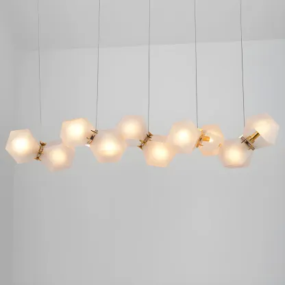 Simple Modern Glass Hexagonal Pendant Light Image - 13