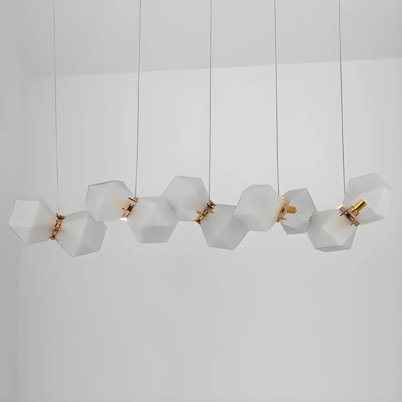 Simple Modern Glass Hexagonal Pendant Light Image - 14