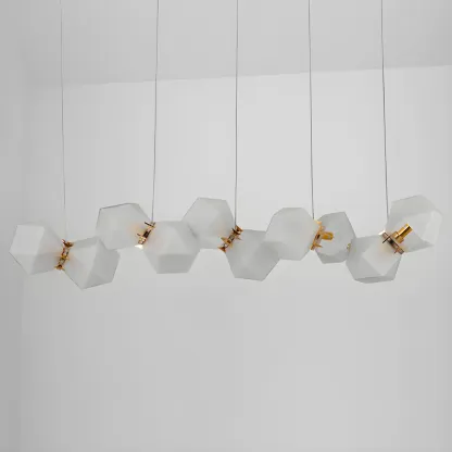 Simple Modern Glass Hexagonal Pendant Light Image - 14