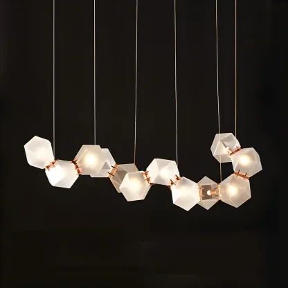 Simple Modern Glass Hexagonal Pendant Light Image - 2