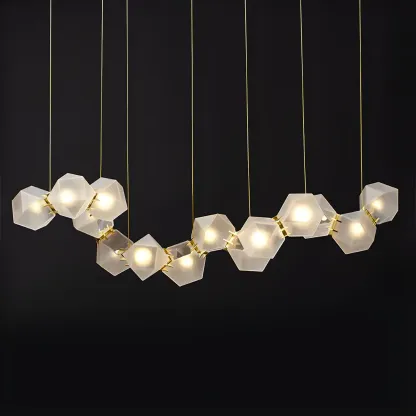 Simple Modern Glass Hexagonal Pendant Light Image - 15
