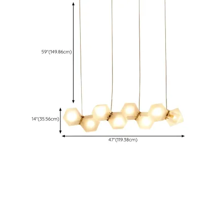 Simple Modern Glass Hexagonal Pendant Light Image - 19