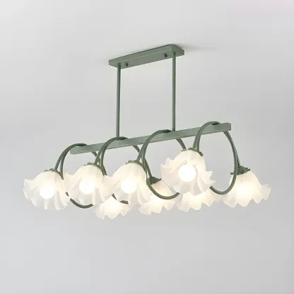 Contemporary Glass Floral Island Pendant Light Image - 4