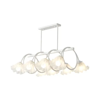 Contemporary Glass Floral Island Pendant Light Image - 7