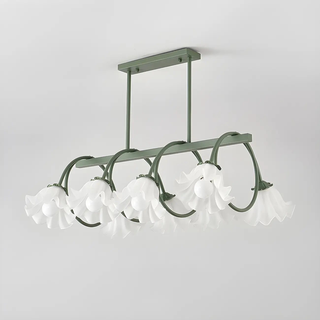 Contemporary Glass Floral Island Pendant Light Image - 10 | homeyfad