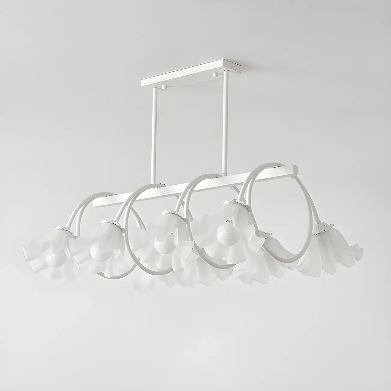 Contemporary Glass Floral Island Pendant Light Image - 11