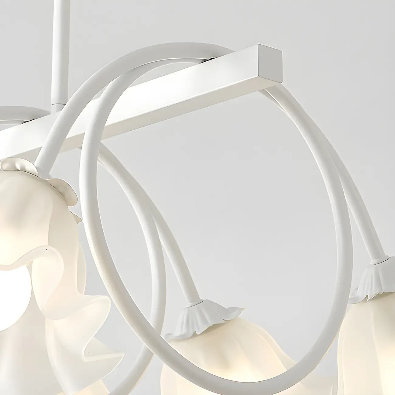 Contemporary Glass Floral Island Pendant Light Image - 12