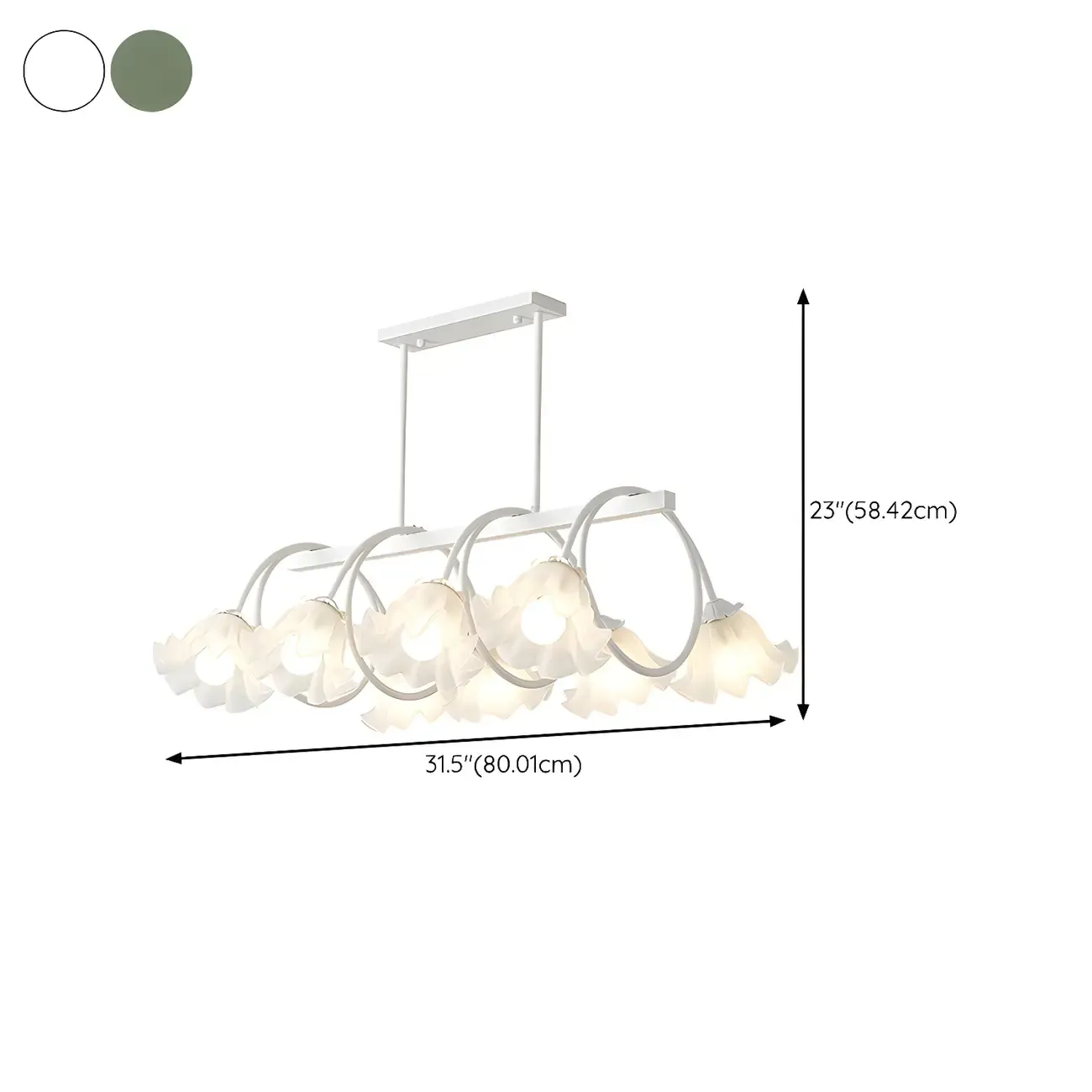 Contemporary Glass Floral Island Pendant Light Image - 19