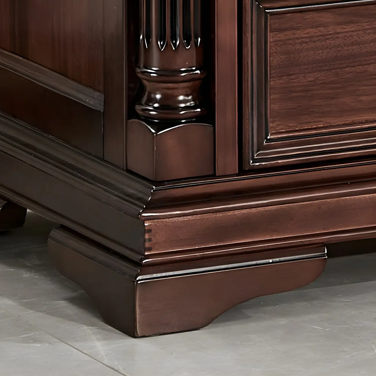 Vintage Brown Walnut Wooden Double Dresser with 9-Drawers Image - 15 | homeyfad