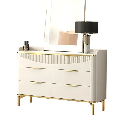 Minimalist White Wooden Dresser with Soft Close Drawers Image - 7