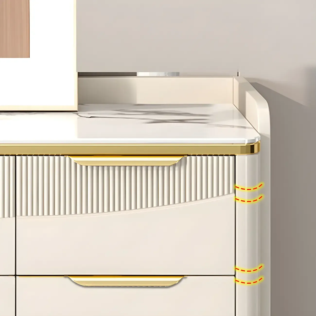 Minimalist White Wooden Dresser with Soft Close Drawers Image - 8