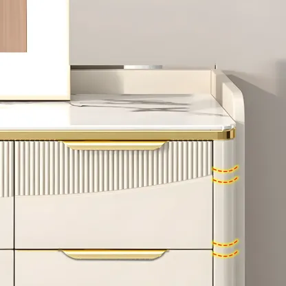 Minimalist White Wooden Dresser with Soft Close Drawers Image - 8