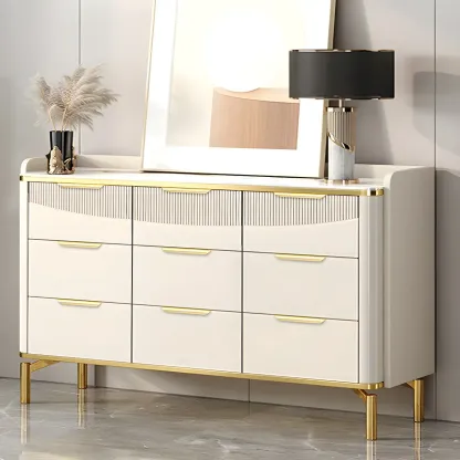 Minimalist White Wooden Dresser with Soft Close Drawers Image - 12