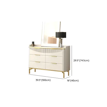 Minimalist White Wooden Dresser with Soft Close Drawers #size