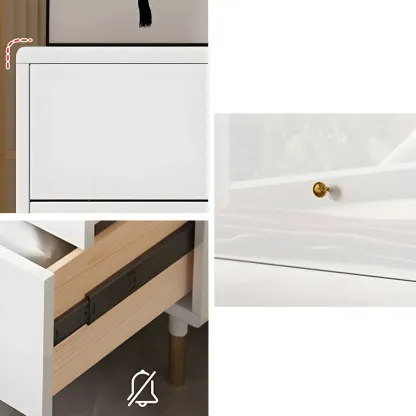 Modern Wooden White Dresser with Gold Handles for Bedroom Image - 7