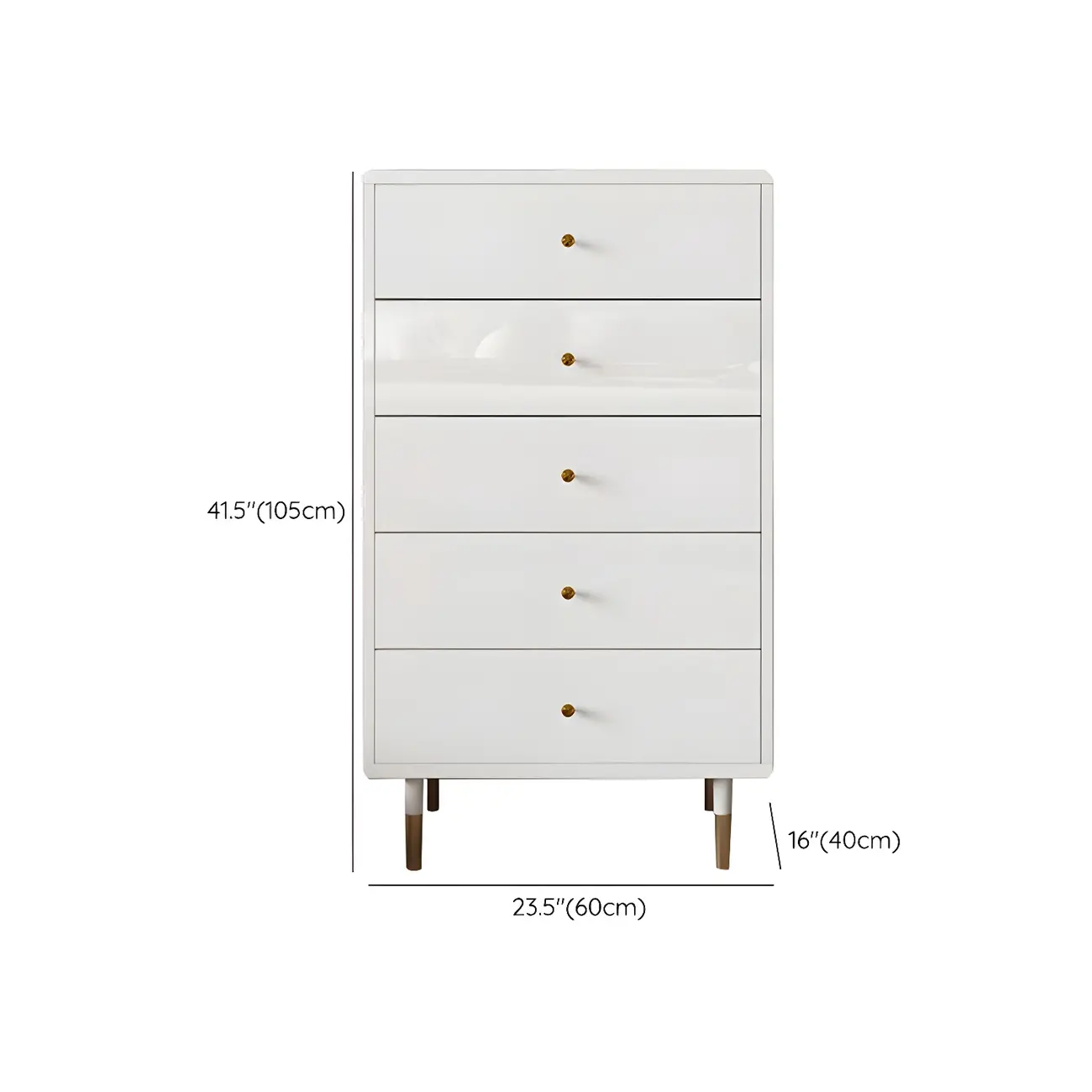 Modern Wooden White Dresser with Gold Handles for Bedroom Image - 13 | homeyfad