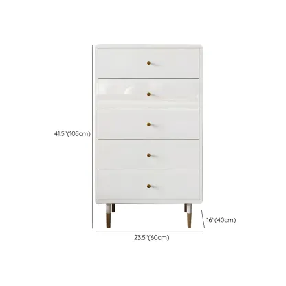 Modern Wooden White Dresser with Gold Handles for Bedroom Image - 13