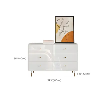 Modern Wooden White Dresser with Gold Handles for Bedroom Image - 14
