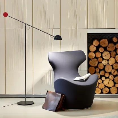 Modern Adjustable Floor Lamp with Iron Dome Shade Image - 2