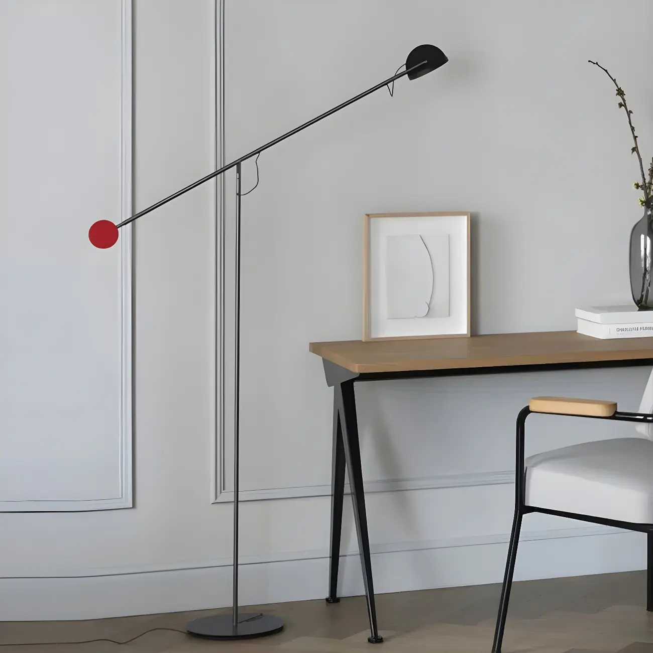 Modern Adjustable Floor Lamp with Iron Dome Shade Image - 3 | homeyfad