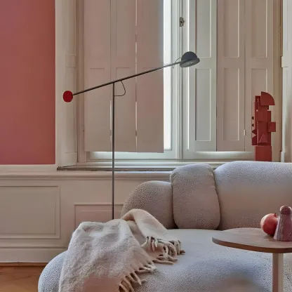 Modern Adjustable Floor Lamp with Iron Dome Shade Image - 4