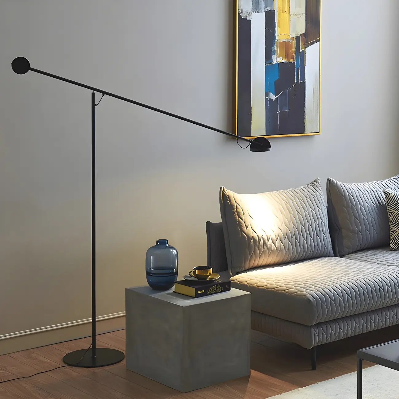Modern Adjustable Floor Lamp with Iron Dome Shade Image - 13 | homeyfad
