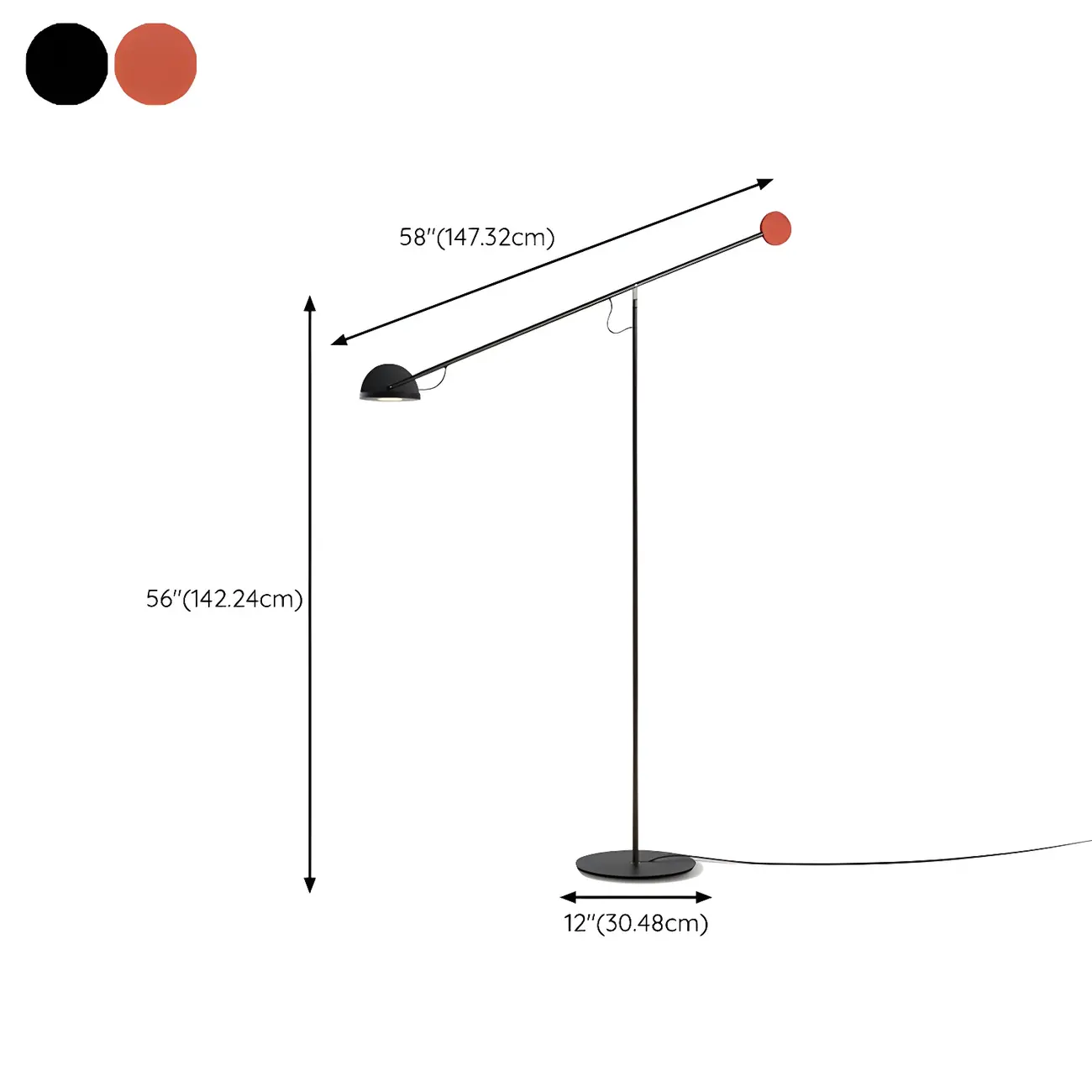 Modern Adjustable Floor Lamp with Iron Dome Shade #size | homeyfad