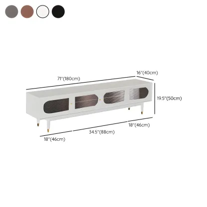 Contemporary Black Wooden TV Stand with Adjustable Shelves Image - 17