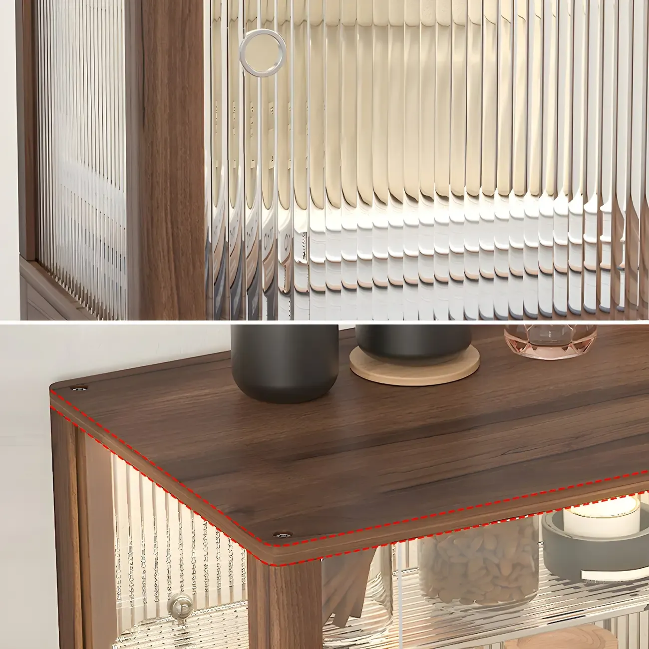 Small Wooden Glass Display Cabinet for Tabletop Image - 6