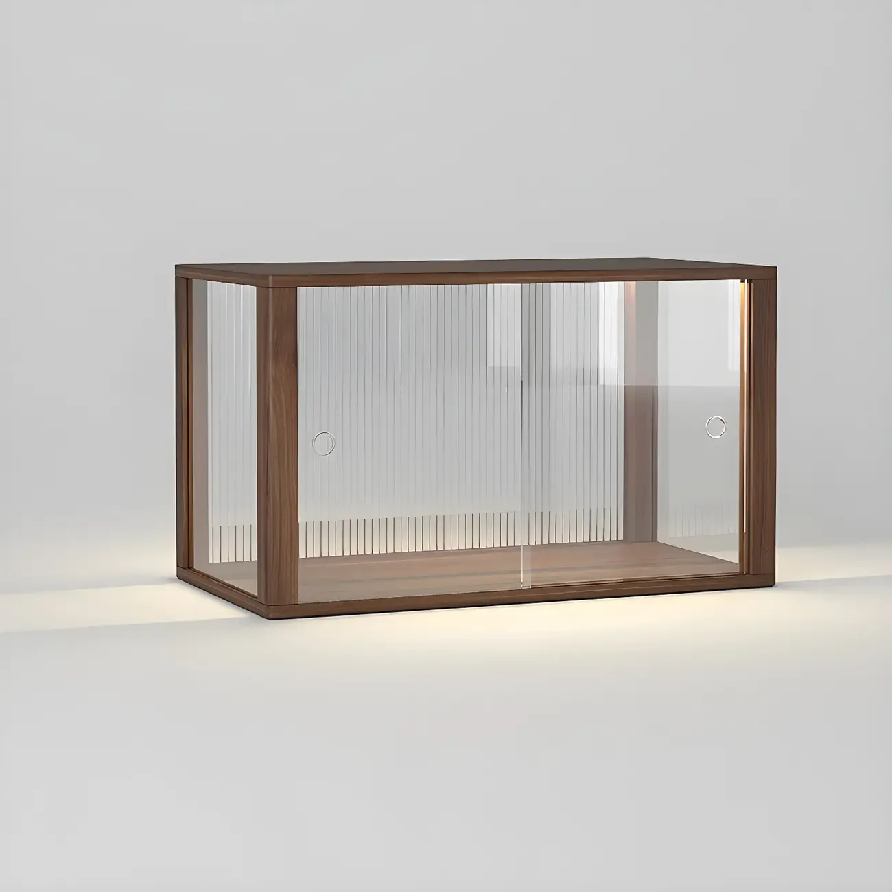 Small Wooden Glass Display Cabinet for Tabletop Image - 7