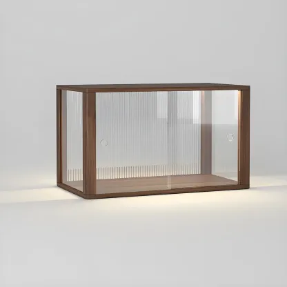 Small Wooden Glass Display Cabinet for Tabletop Image - 7