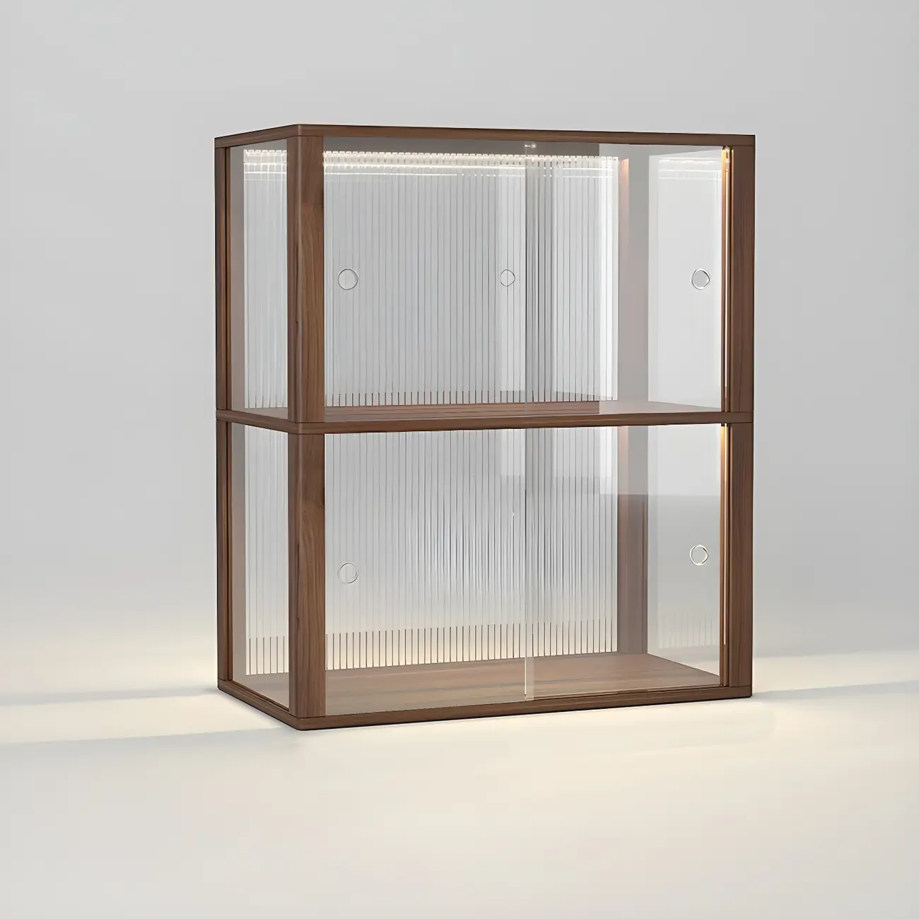 Small Wooden Glass Display Cabinet for Tabletop Image - 9