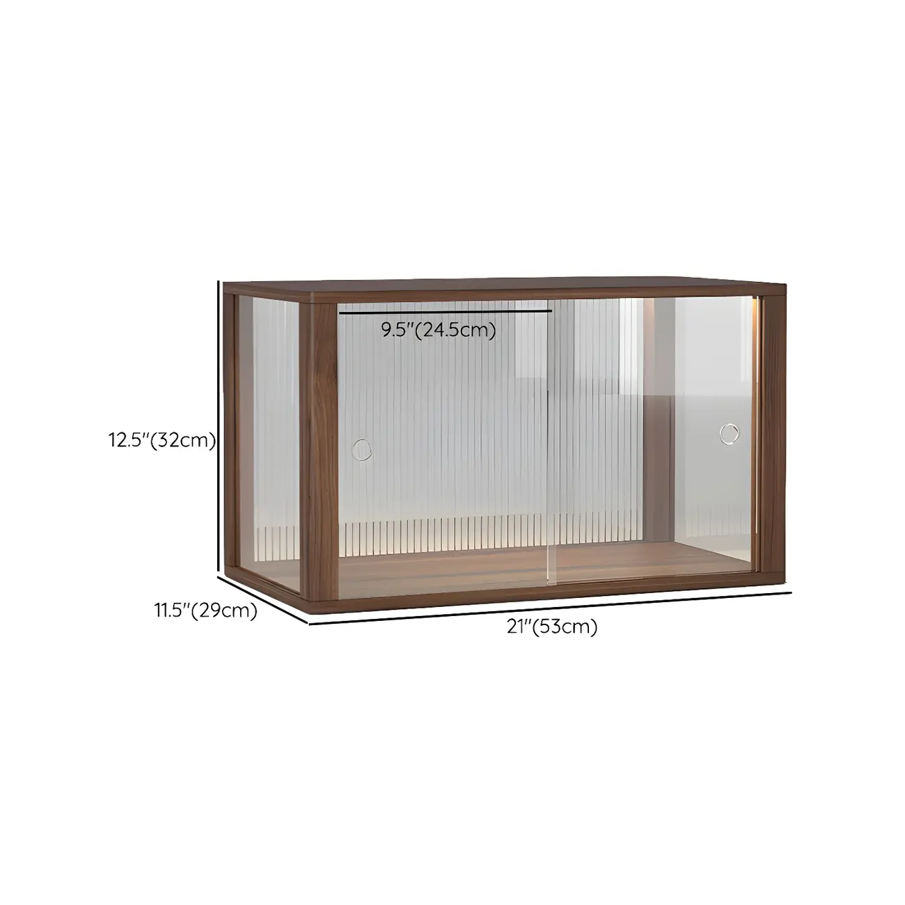 Small Wooden Glass Display Cabinet for Tabletop #size | homeyfad