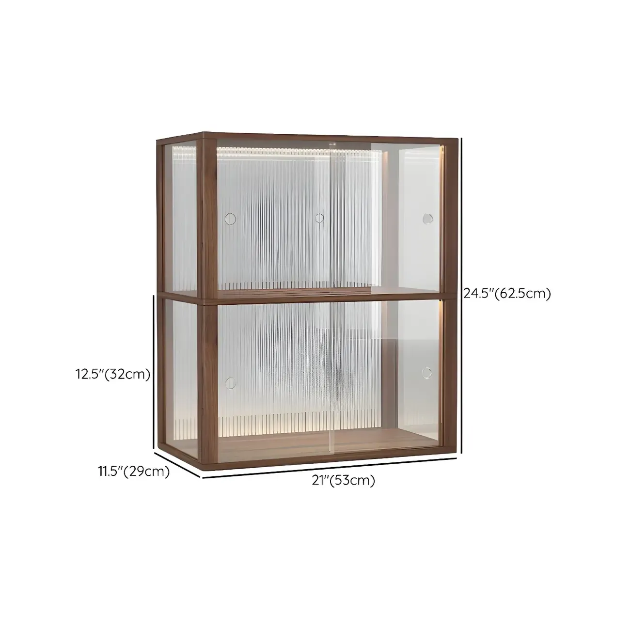 Small Wooden Glass Display Cabinet for Tabletop Image - 12